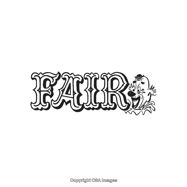 Vintage Carnival Fair Logo with Clown Illustration in Classic Style