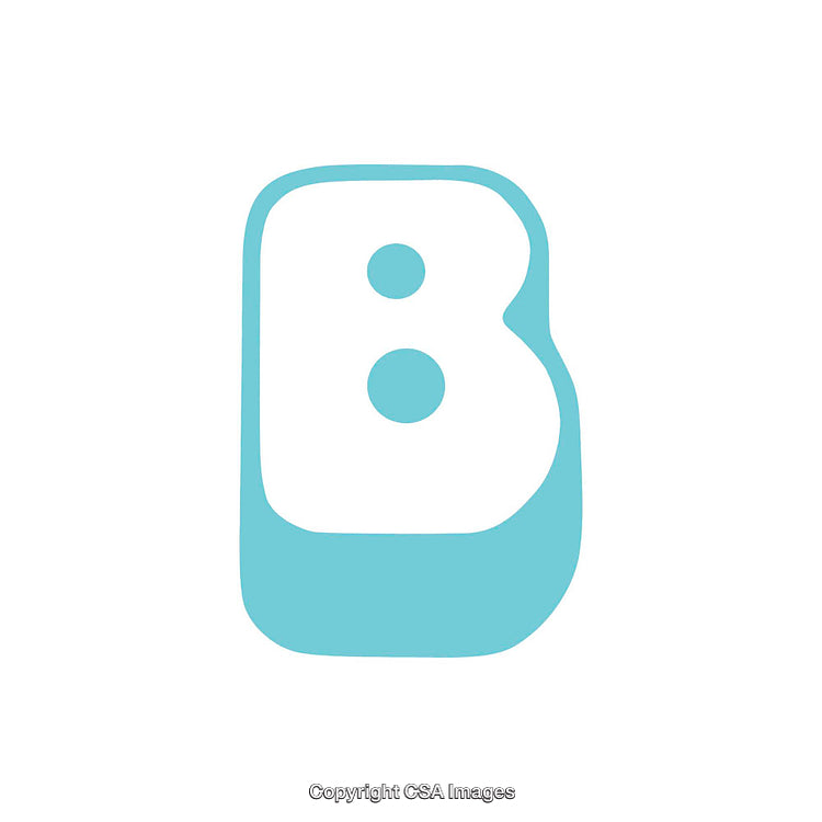 Stylized Light Blue Letter B On White Background