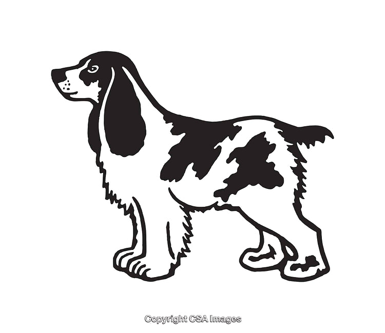 Black and White Line Art of a Dog with Detailed Features