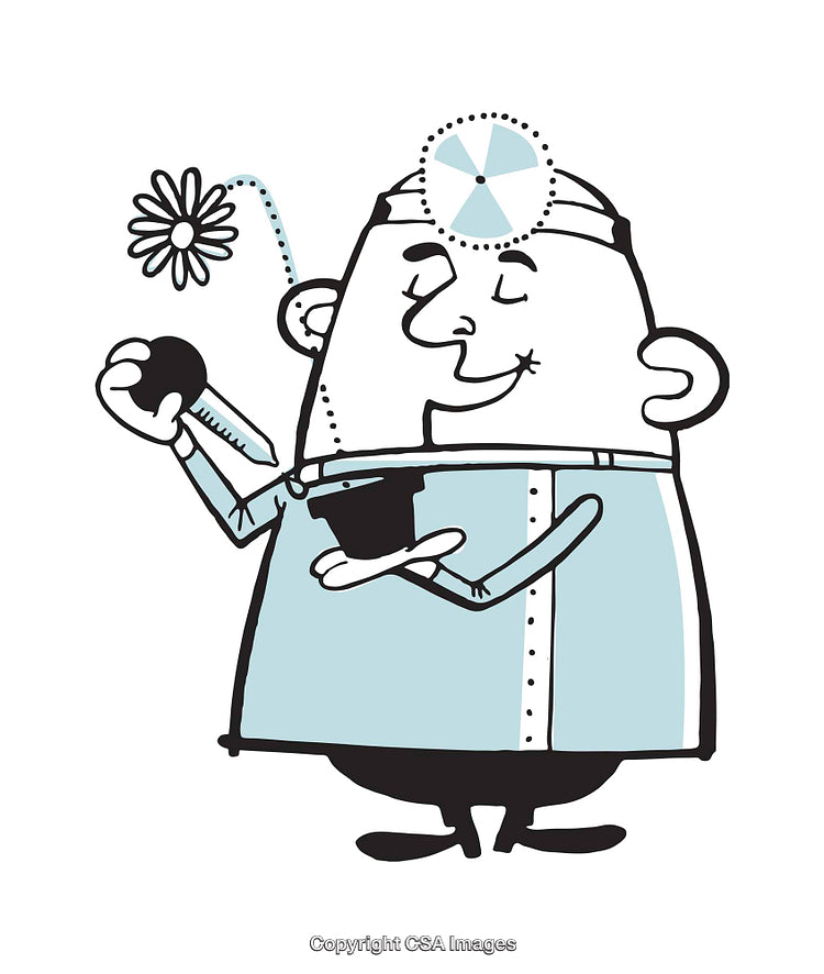 Humorous Illustration of a Doctor Caring for Plants With a Cartoon Style