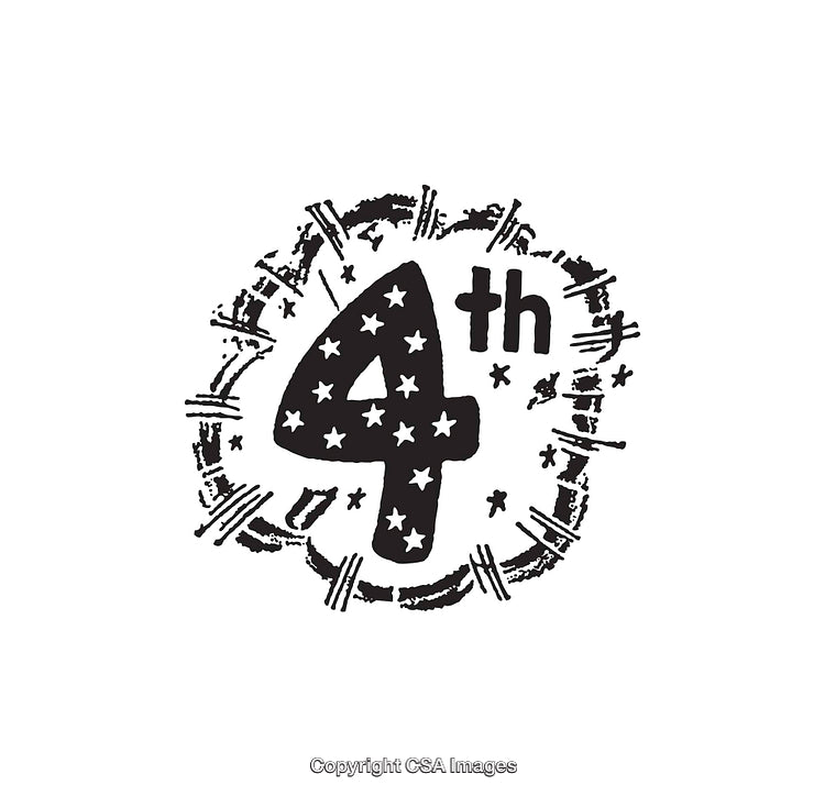 Creative Black and White Fourth of July Illustration