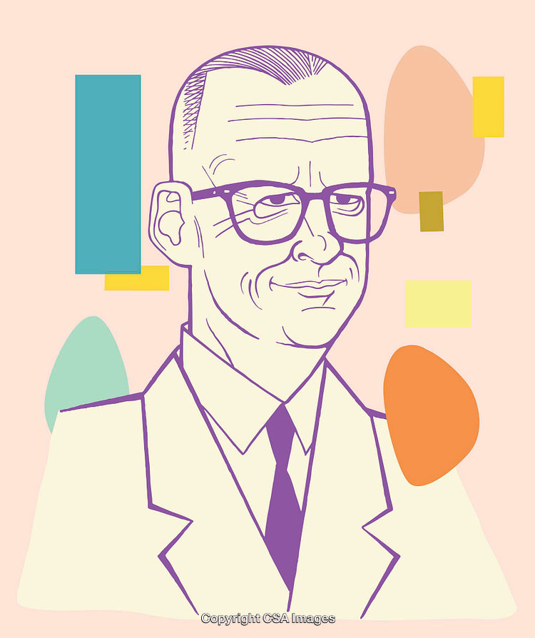 Colorful Line Art Illustration of a Professional Individual