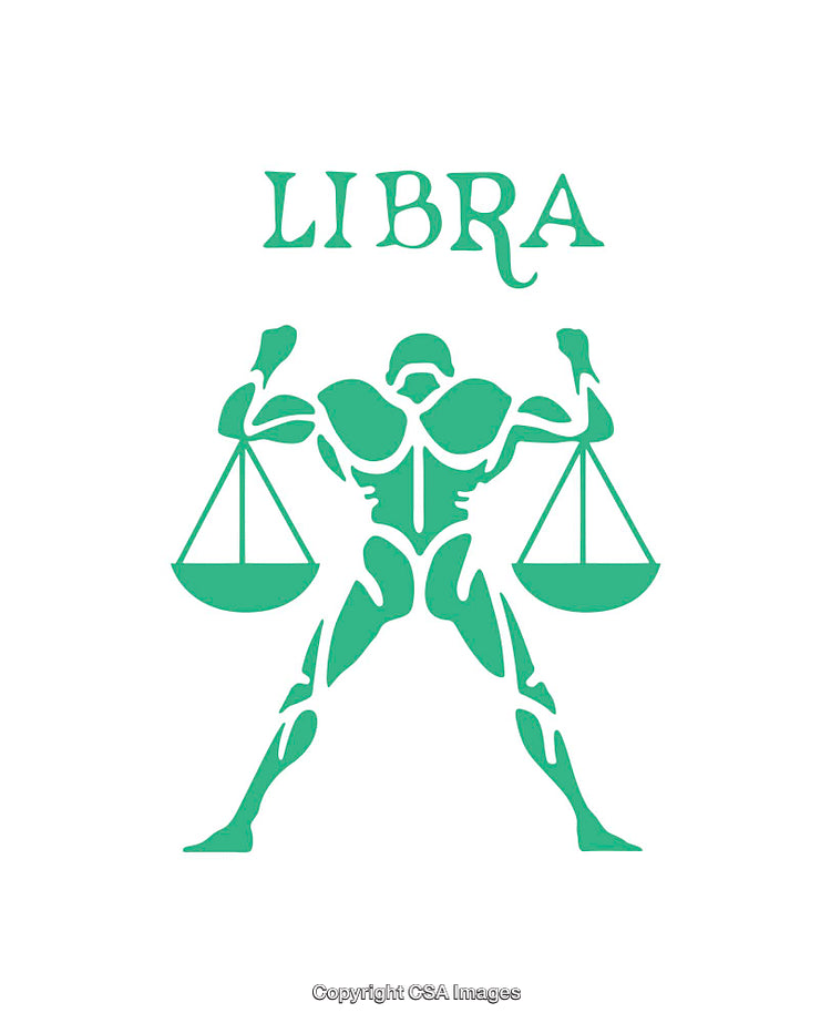 Stylized Libra Icon Depicting Scales With Creative Typography