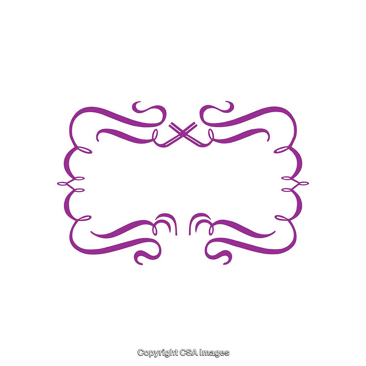 Elegant Purple Swirls Forming a Decorative Frame on White Background