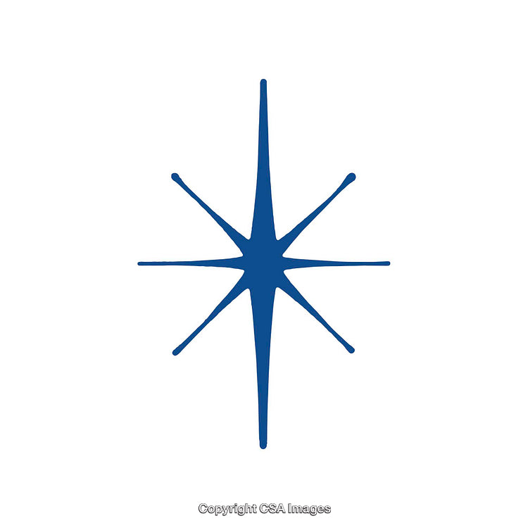 Blue Eight-Point Star Symbol On White Background