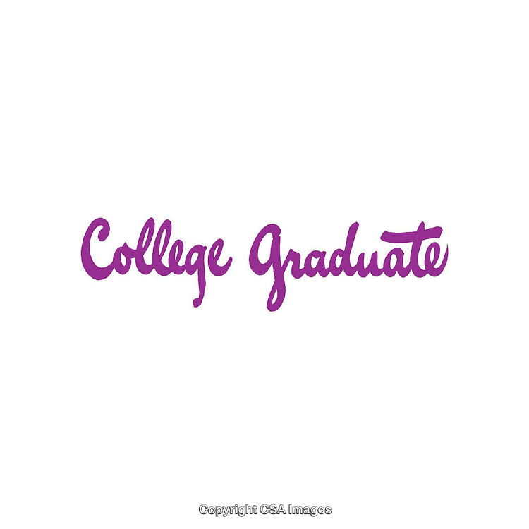 Purple Script Typography Reading 'College Graduate' on White Background