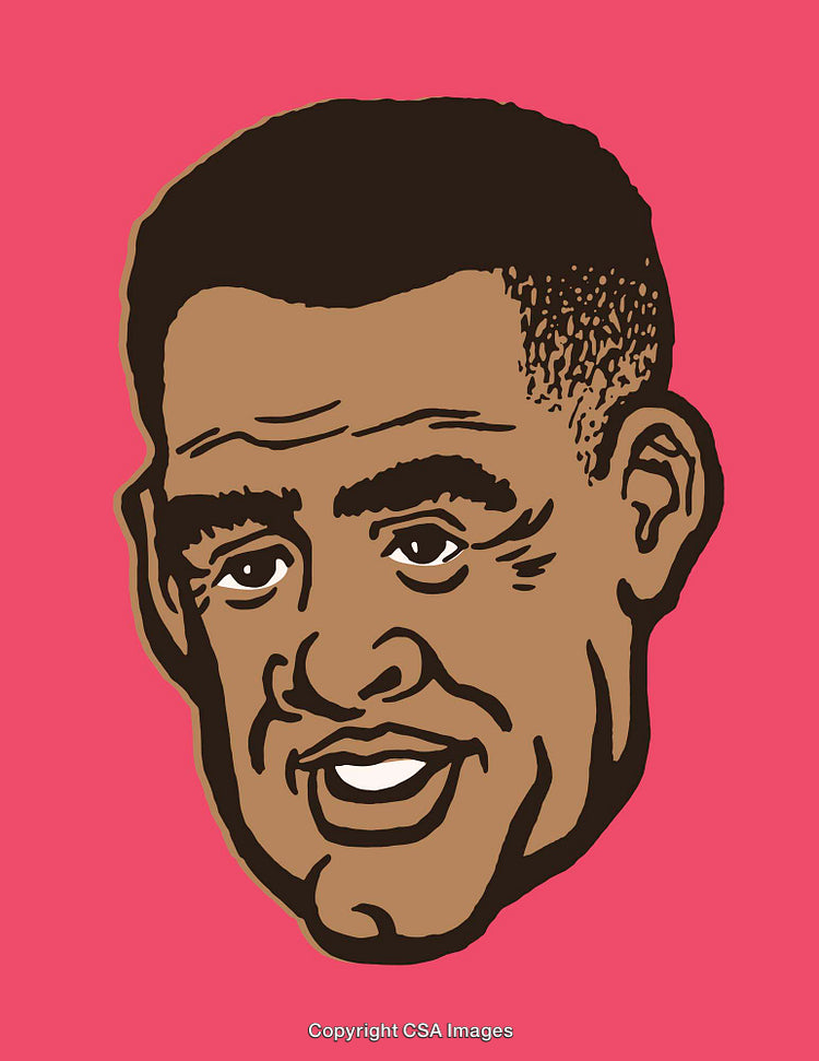 Bold Colorful Portrait Illustration of a Male Expression