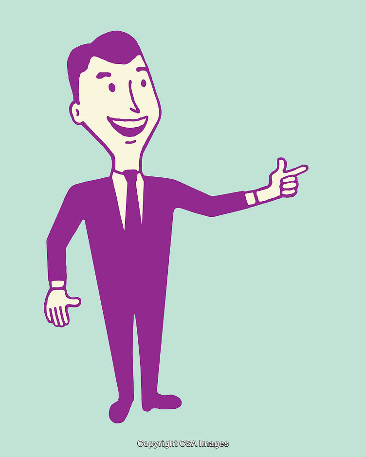 Retro Style Professional Illustration of a Friendly Businessman Vector