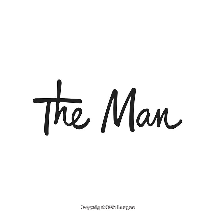Black Handwritten 'The Man' Text on a White Background for Typography Designs