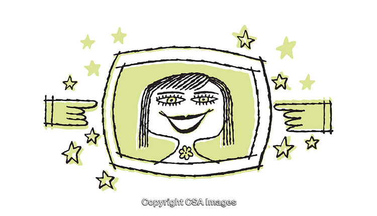 Playful Colorful Illustration of a Happy Face with Stars and Playful Emotions