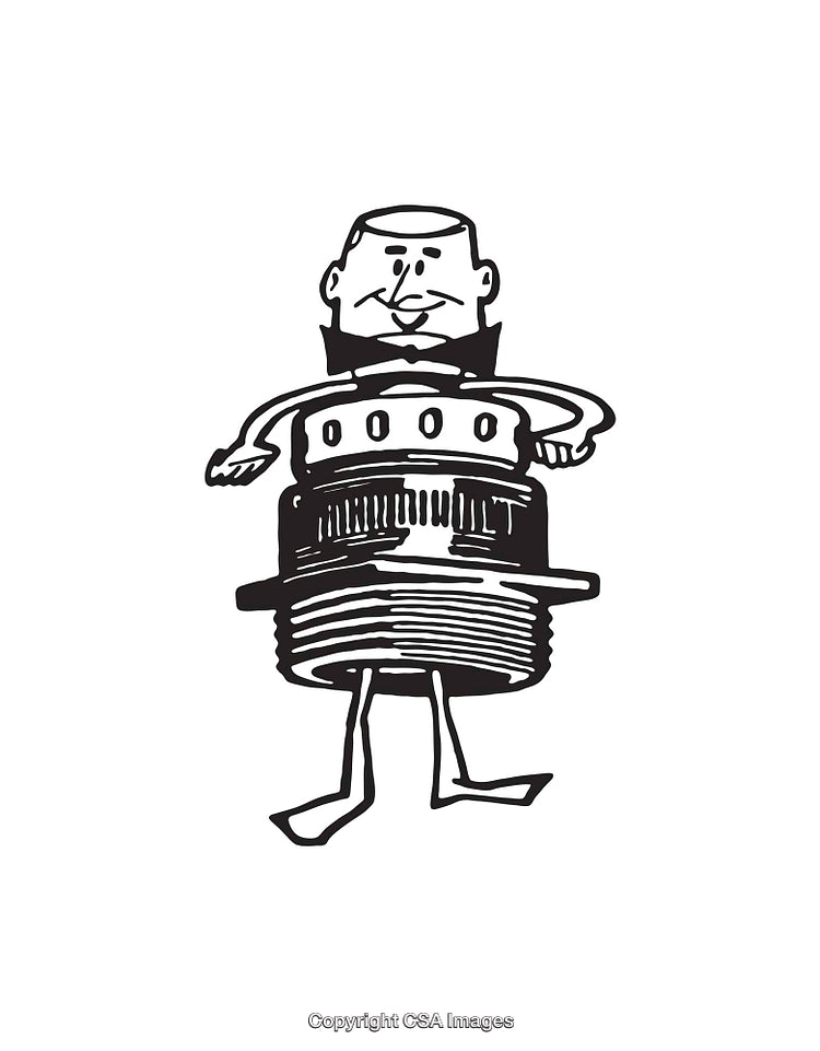 Black and White Line Art of Cartoon Character Symbolizing Fun and Creativity