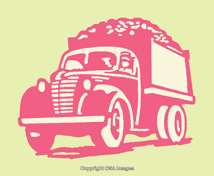 Vintage Style Truck Illustration with Retro Color Tones