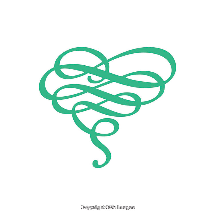 Elegant Green Calligraphic Design Featuring a Flourishing Decorative Pattern