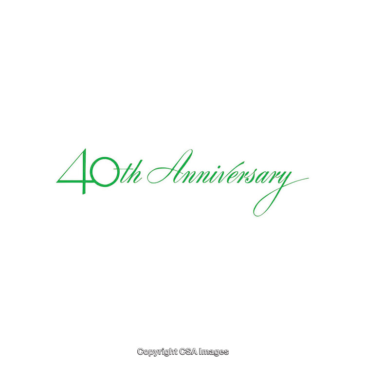 Elegant 40th Anniversary Logo with Stylish Green Font on White Background