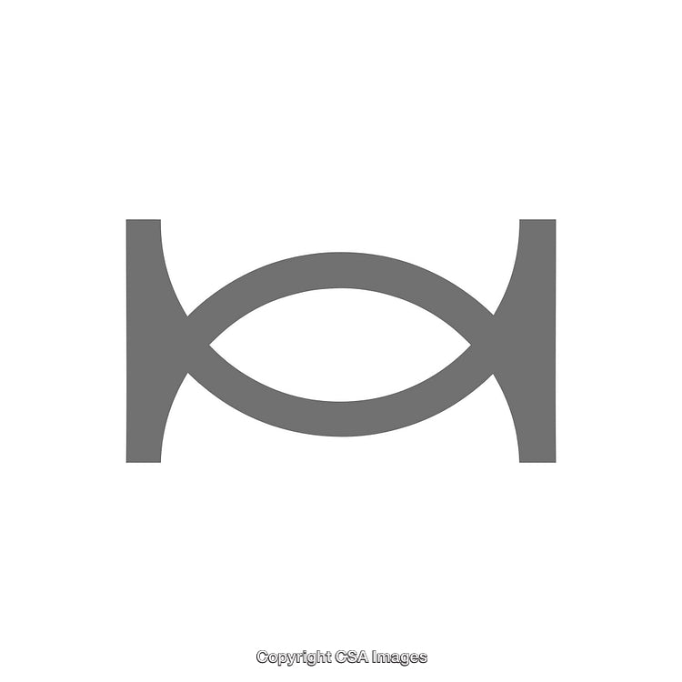 Minimalist Gray Symbol Featuring Symmetrical Curves and Geometric Design