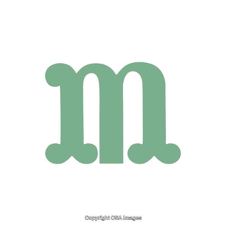 Green Styled Letter M Isolated on a White Background