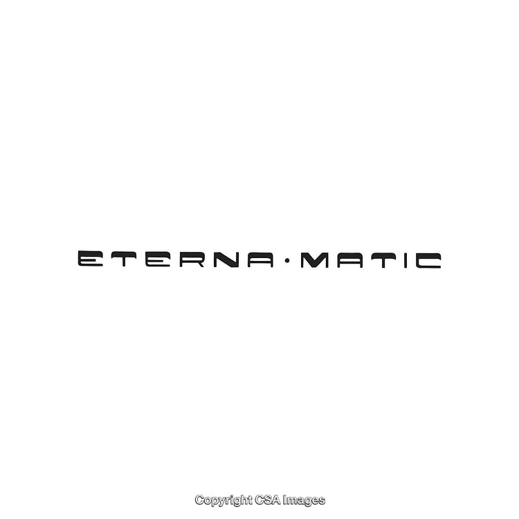Eterna-Matic Logo Displayed in Modern Bold Black Typeface on White Background