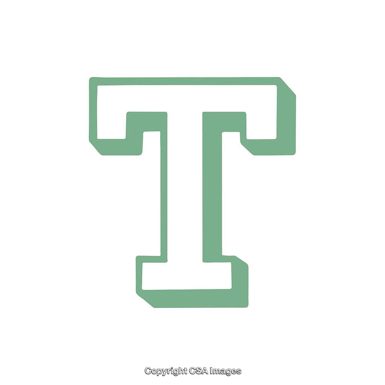 Stylized Green Letter T Illustration On White Background