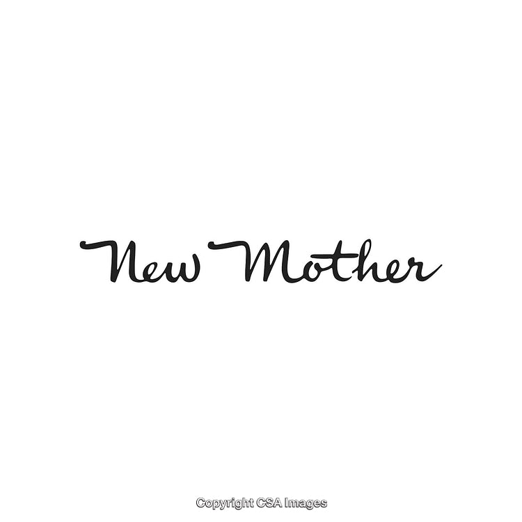 Elegant Typography Display of the Phrase 'New Mother' in Artistic Script