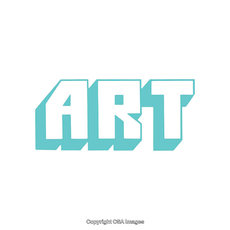 Bold Typography Artwork Featuring the Word ART in Blue Lettering