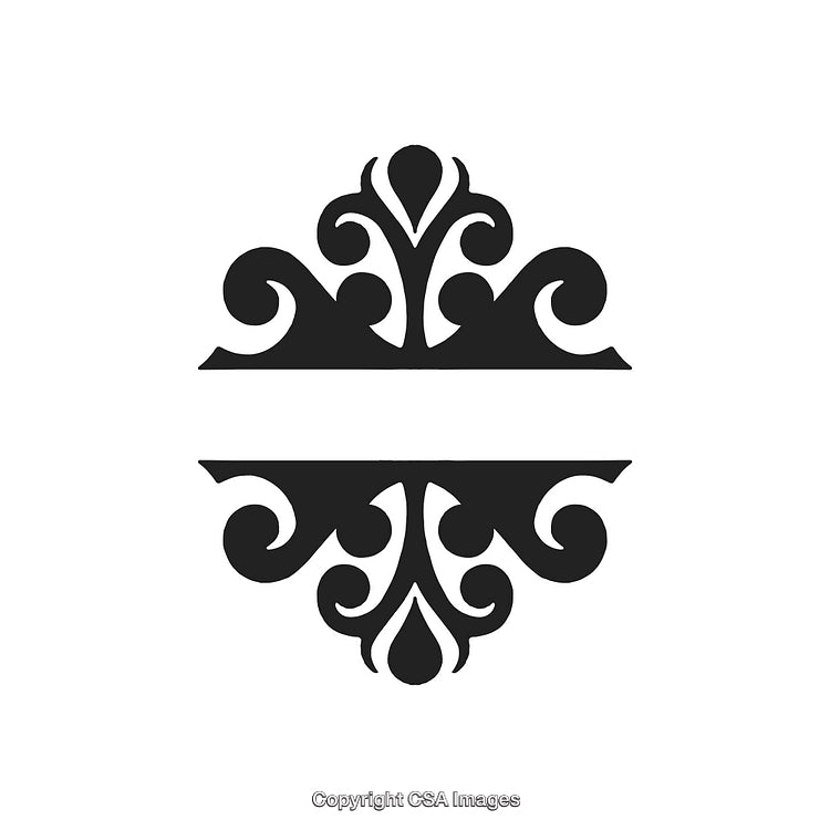 Decorative Symmetrical Black And White Ornamental Design Element