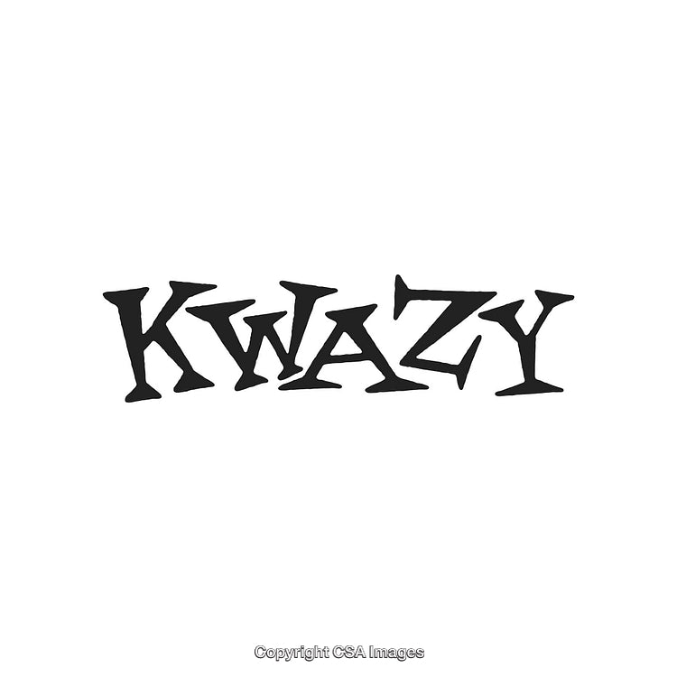 Playful Typography Featuring the Word Kwazy in a Whimsical Black Font