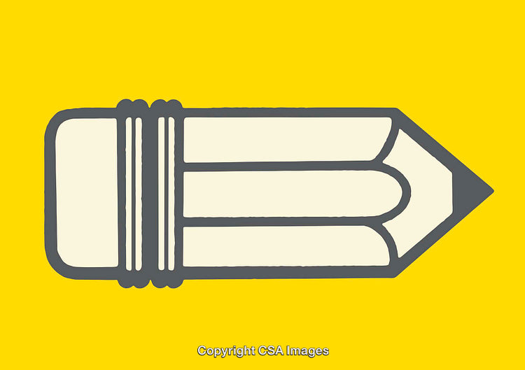 Pencil Illustration on Yellow Background Depicting Creativity and Simplicity