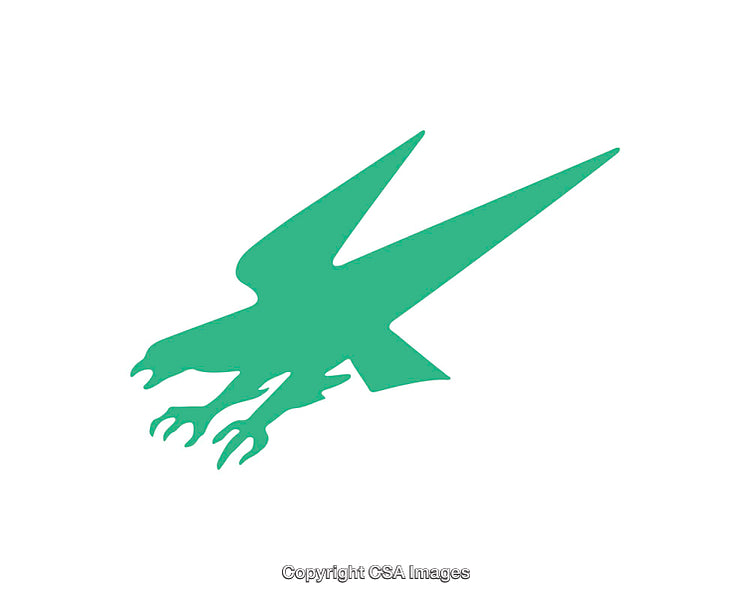 Simple Green Silhouette Icon of a Bird in Flight