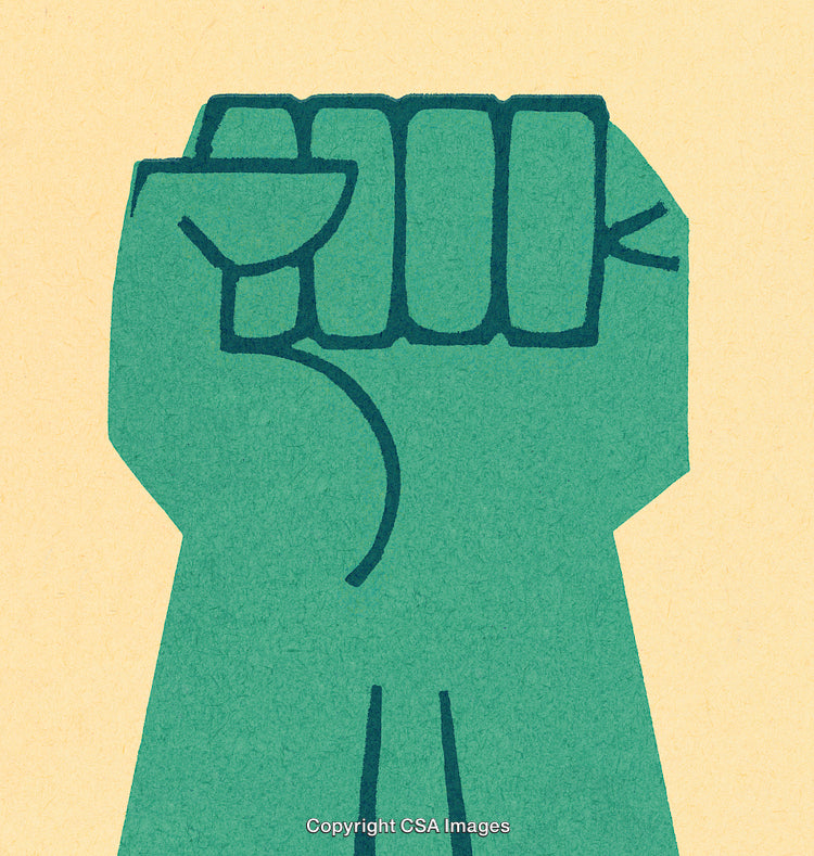 Illustration of a Raised Fist Symbolizing Strength and Unity