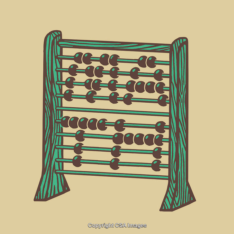 Vintage Illustration of a Colorful Wooden Abacus on Beige Background