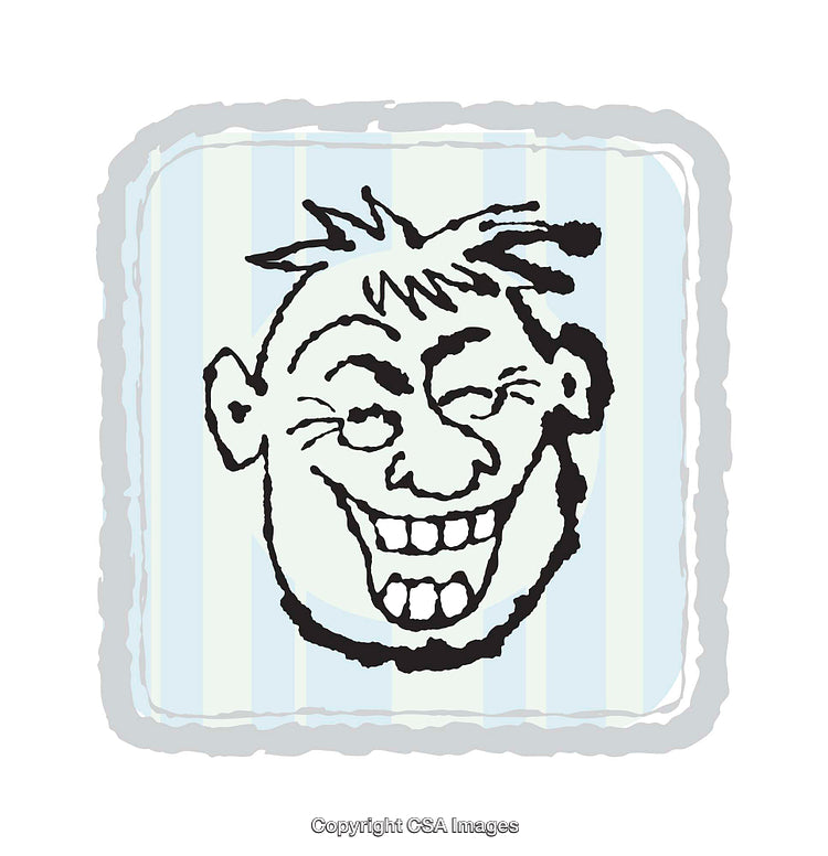 Playful Hand-Drawn Cartoon Face On Gradient Background Design