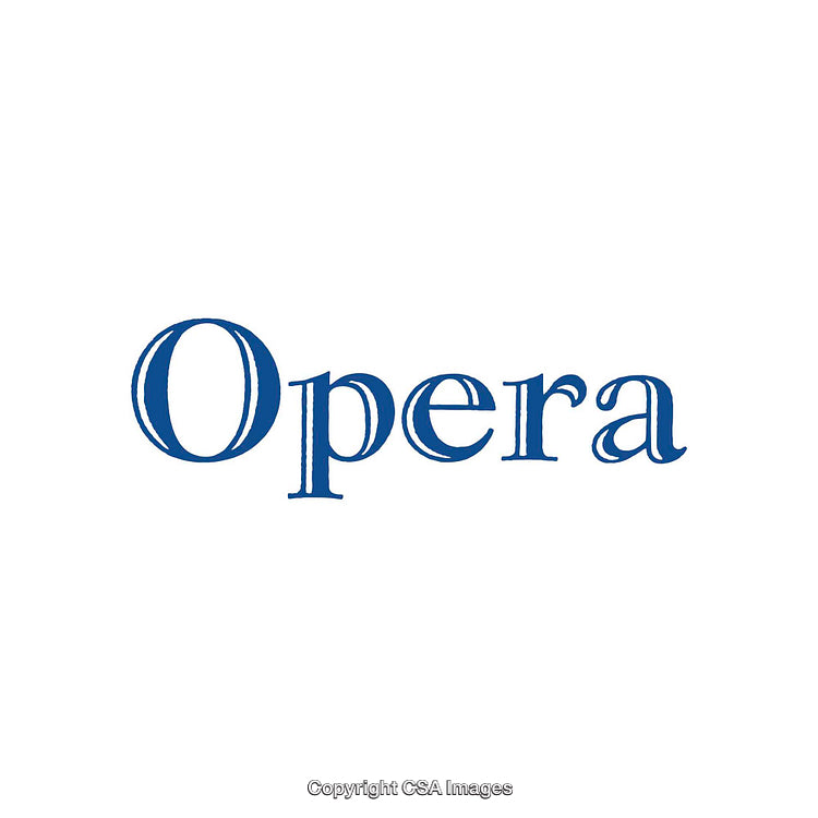 Stylized Blue 'Opera' Text on a Simple White Background