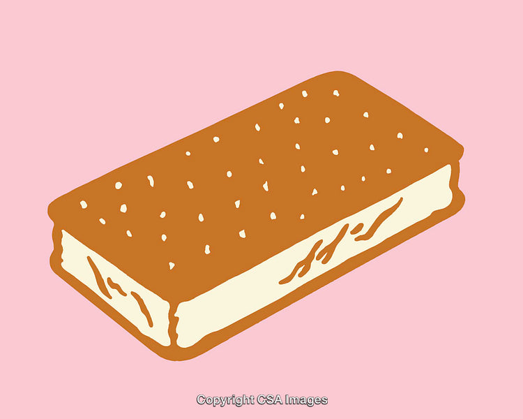 Illustration of an Ice Cream Sandwich in Vibrant Pop Art Style