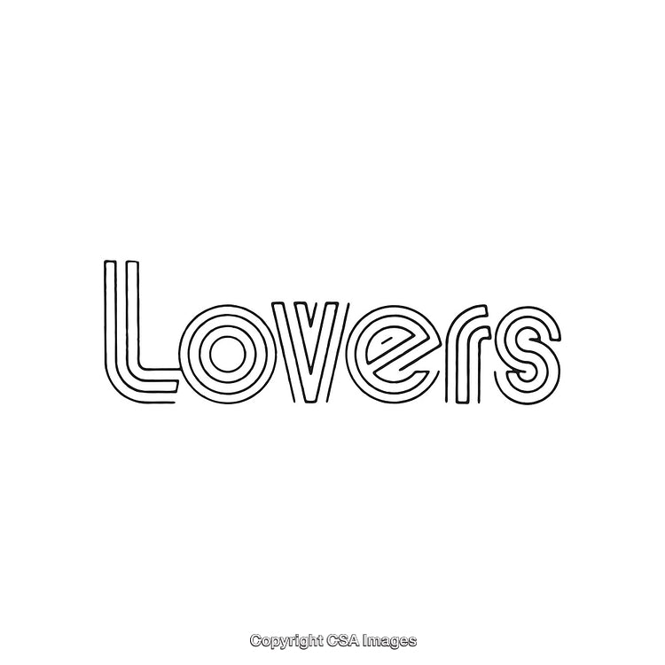 Stylized Text Illustration Featuring the Word Lovers in Creative Typography