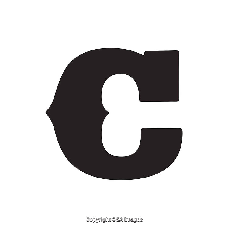 Bold Black Letter C on Clean White Background