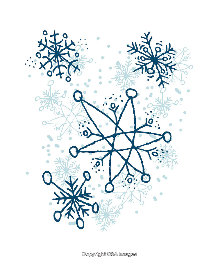Illustrative Snowflakes Design Featuring Detailed Winter Patterns in Blue
