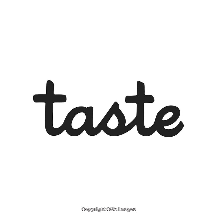 Simple Monochrome Design Featuring the Word Taste in Stylish Lettering