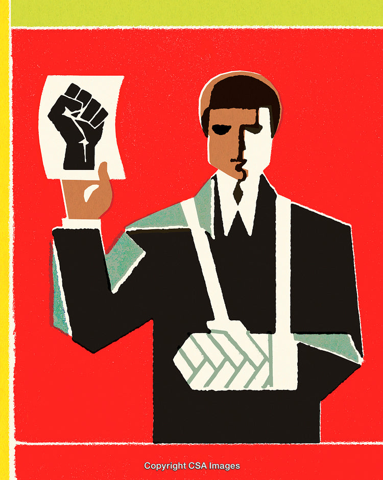 Abstract Artwork Depicting Activism and Empowerment in Bold Stylized Design