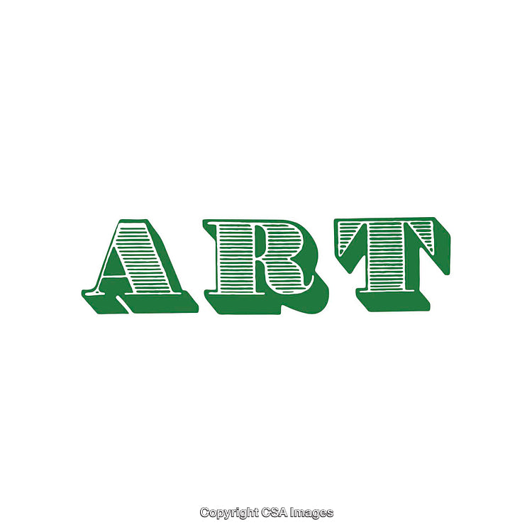 Bold Green Typographic Art on a White Background