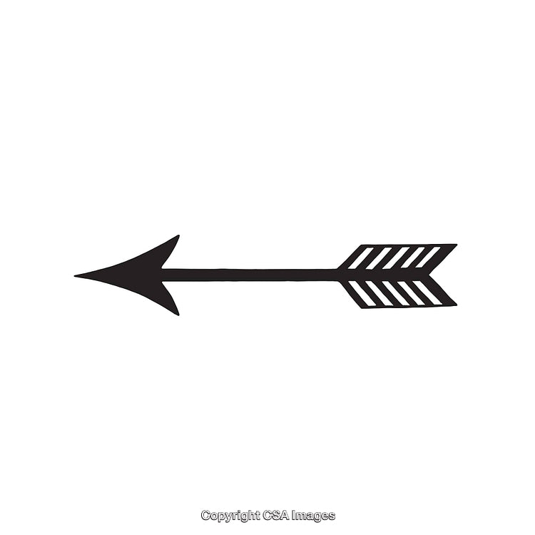 Black and White Line Art Illustration of an Arrow Design