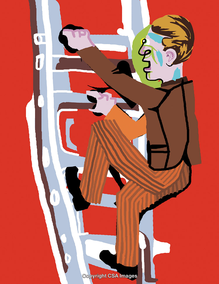 Man Climbing a Ladder
