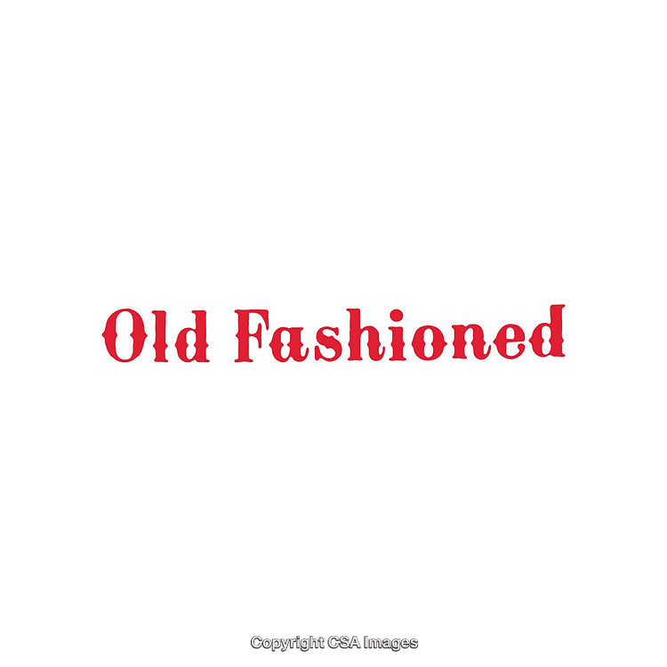 Retro Style Red Typography Displaying 'Old Fashioned' in Decorative Font