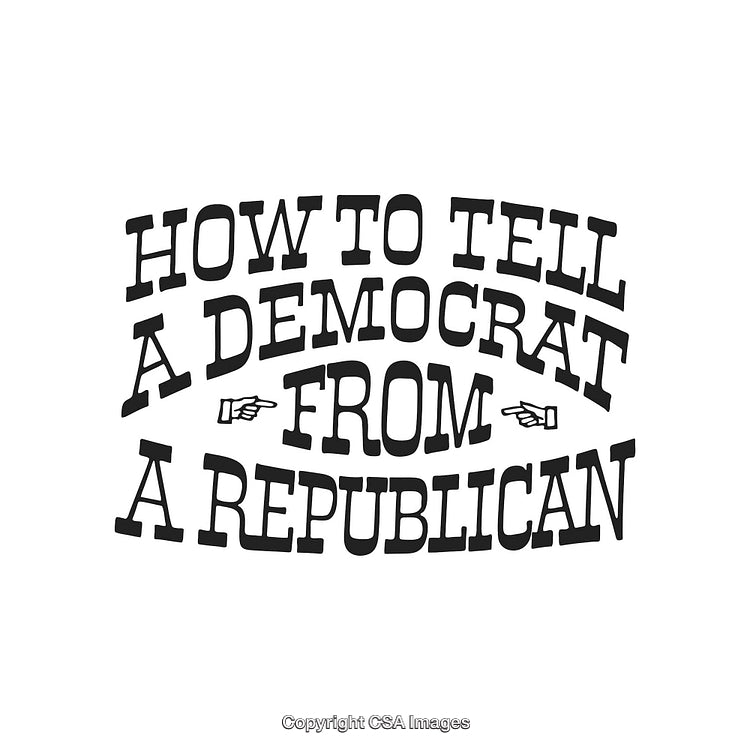 Typographic Design About Differentiating Between Democrats and Republicans with Hand Symbols