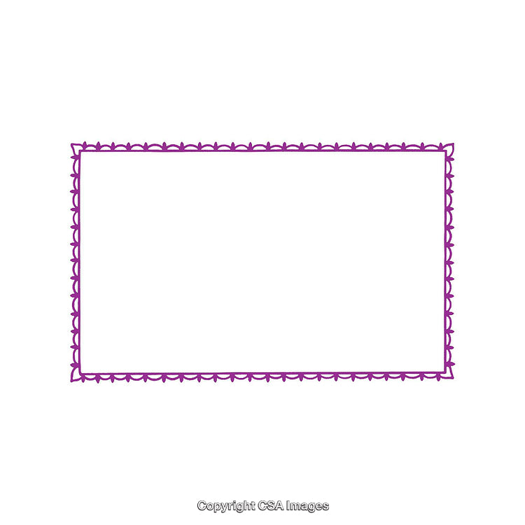 Elegant Purple Border Frame with Decorative Design Against White Background