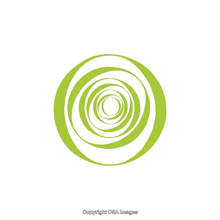 Green Concentric Circle Abstract Design on White Background