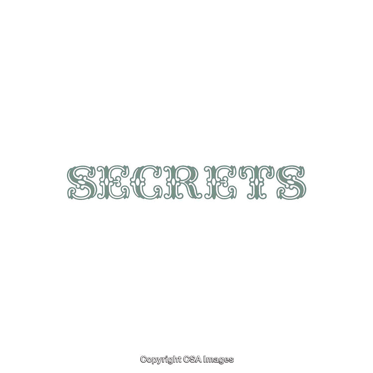 Decorative Typography Artwork Featuring the Word 'Secrets' in Stylish Font