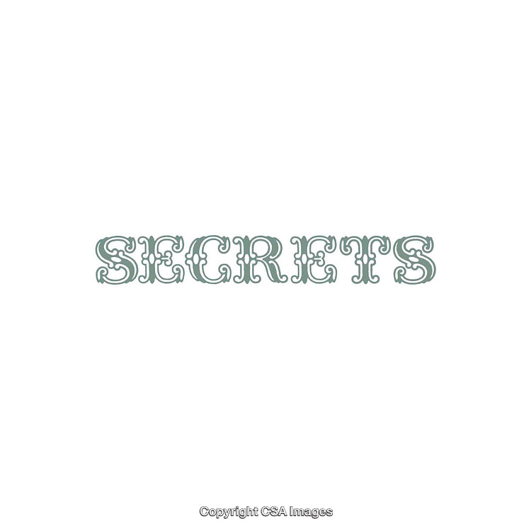 Decorative Typography Artwork Featuring the Word 'Secrets' in Stylish Font