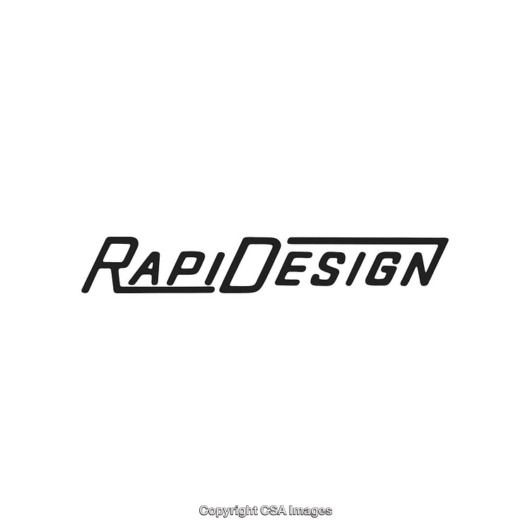 Modern Black and White Rapi Design Logo on Transparent Background
