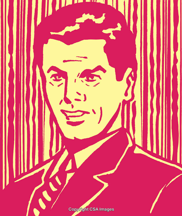 Colorful Pop Art Portrait of a Businessman with Abstract Background