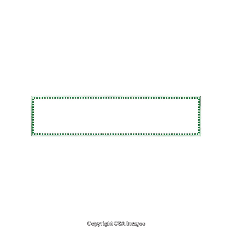 Minimalist Green Rectangular Frame with Decorative Checkered Border on White Background